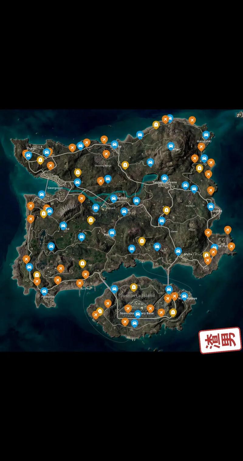 绝地求生海岛地图